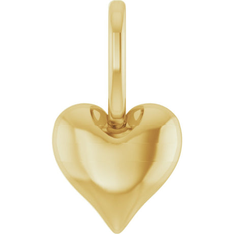 14K Yellow Gold Puffed Heart Charm/Pendant