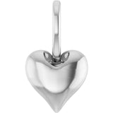 14K White Gold Puffed Heart Charm/Pendant