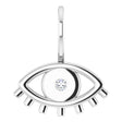 Sterling Silver .02 CT Natural Diamond Evil Eye Charm/Pendant 