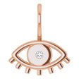 14K Rose Gold .02 CT Natural Diamond Evil Eye Charm/Pendant 