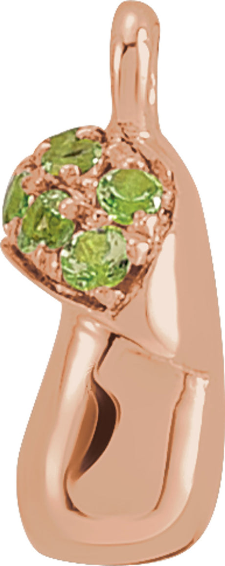 14K Rose Petite Pavé™ Natural Peridot Mushroom Dangle