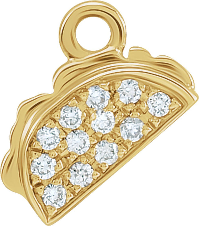 14K Yellow Petite Pavé™ .05 CTW Natural Diamond Taco Dangle