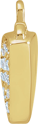 14K Yellow Petite Pavé™ .05 CTW Natural Diamond Taco Dangle