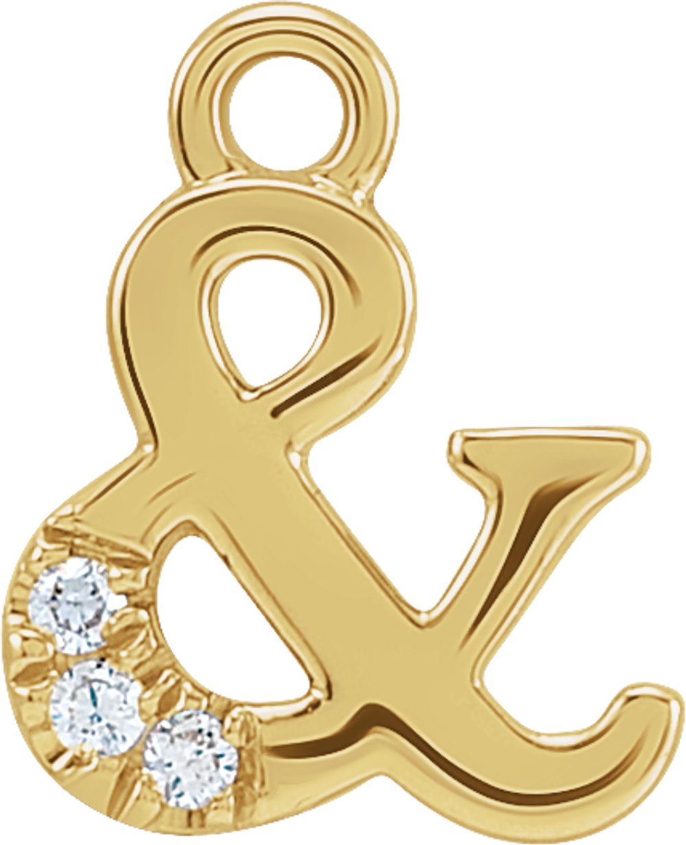 14K Yellow Petite Pavé™ .01 CTW Natural Diamond Ampersand Dangle