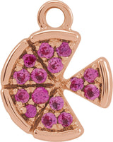 14K Rose Petite Pavé™ Natural Ruby Pizza Dangle