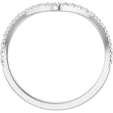 14K White Gold 1/3 CTW Lab-Grown Diamond French-Set Contour Band