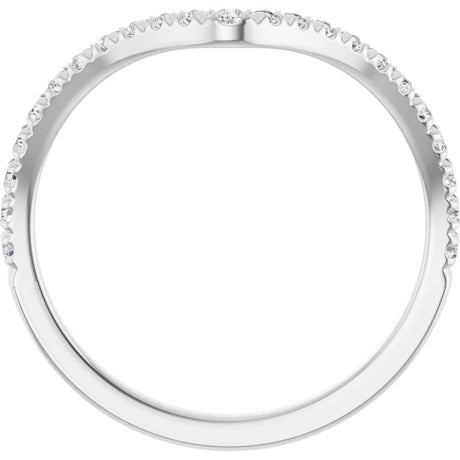 14K White Gold 1/3 CTW Natural Diamond Contour French-Set Band