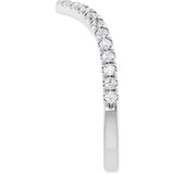 14K White 1/3 CTW Natural Diamond Contour French-Set Band