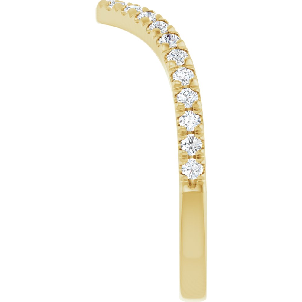 14K Yellow 1/3 CTW Natural Diamond Contour French-Set Band