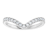 14K White 1/3 CTW Natural Diamond Contour French-Set Band