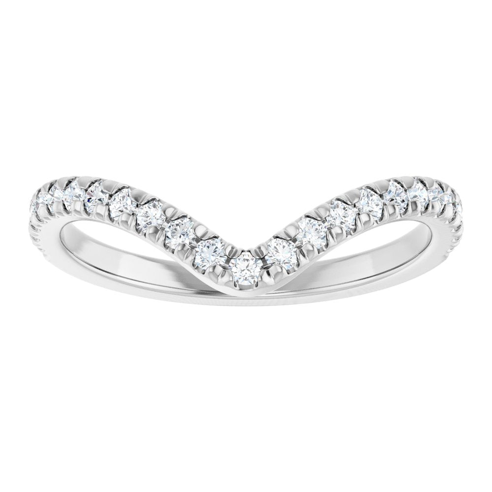 14K White Gold 1/3 CTW Natural Diamond Contour French-Set Band