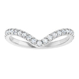 14K White Gold 1/3 CTW Natural Diamond Contour French-Set Band