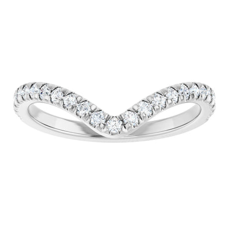 14K White Gold 1/3 CTW Lab-Grown Diamond French-Set Contour Band