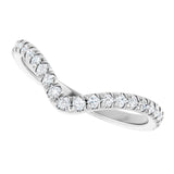 14K White 1/3 CTW Lab-Grown Diamond French-Set Contour Band