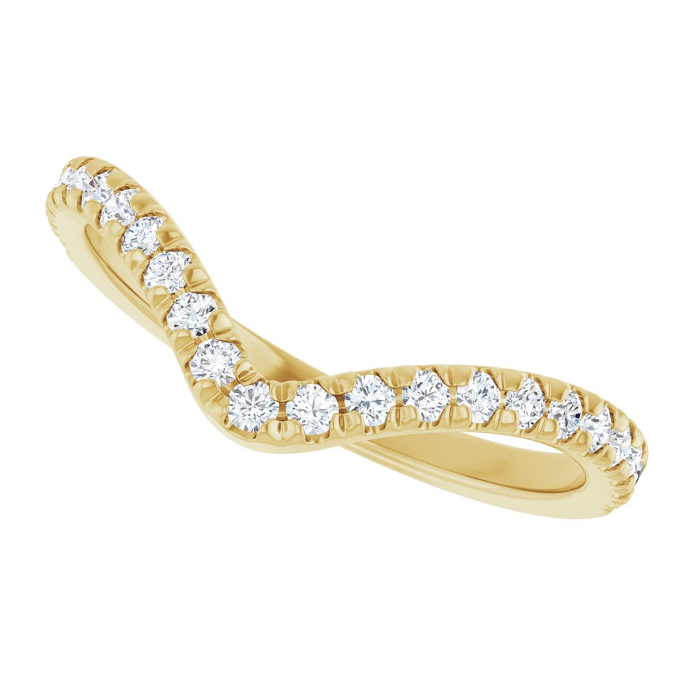 14K Yellow 1/3 CTW Natural Diamond Contour French-Set Band