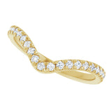 14K Yellow 1/3 CTW Lab-Grown Diamond French-Set Contour Band