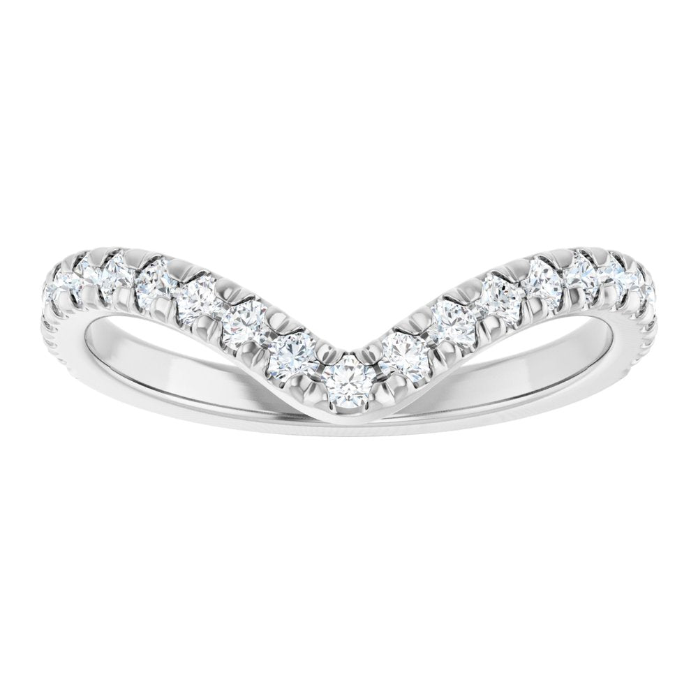 14K White Gold 1/3 CTW Lab-Grown Diamond French-Set Contour Band
