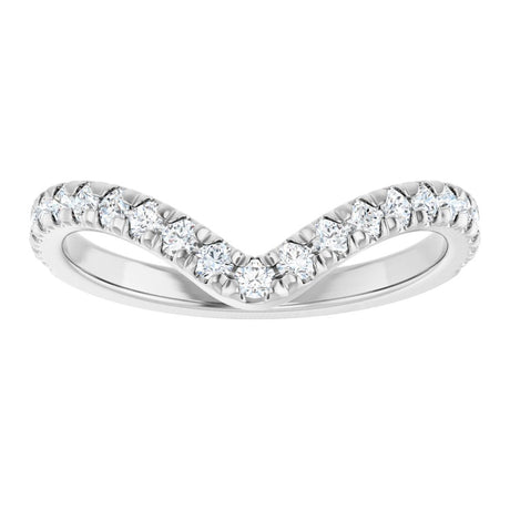 14K White Gold 1/3 CTW Natural Diamond Contour French-Set Band