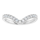 14K White 1/3 CTW Natural Diamond Contour French-Set Band