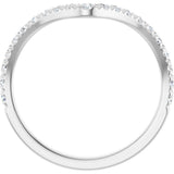 14K White Gold 1/3 CTW Natural Diamond Contour French-Set Band