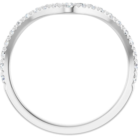 14K White Gold 1/3 CTW Lab-Grown Diamond French-Set Contour Band