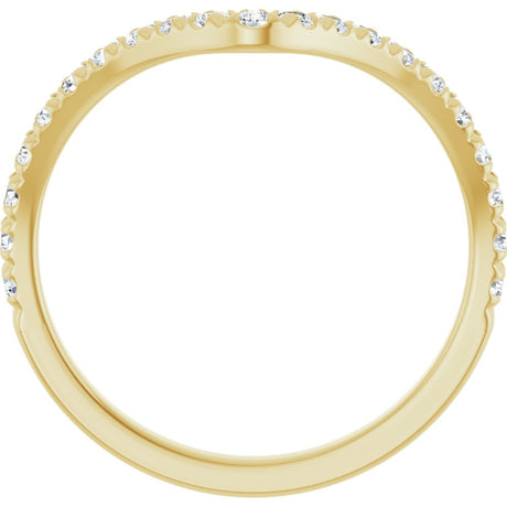 14K Yellow 1/3 CTW Natural Diamond Contour French-Set Band