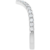 14K White Gold 1/3 CTW Lab-Grown Diamond French-Set Contour Band