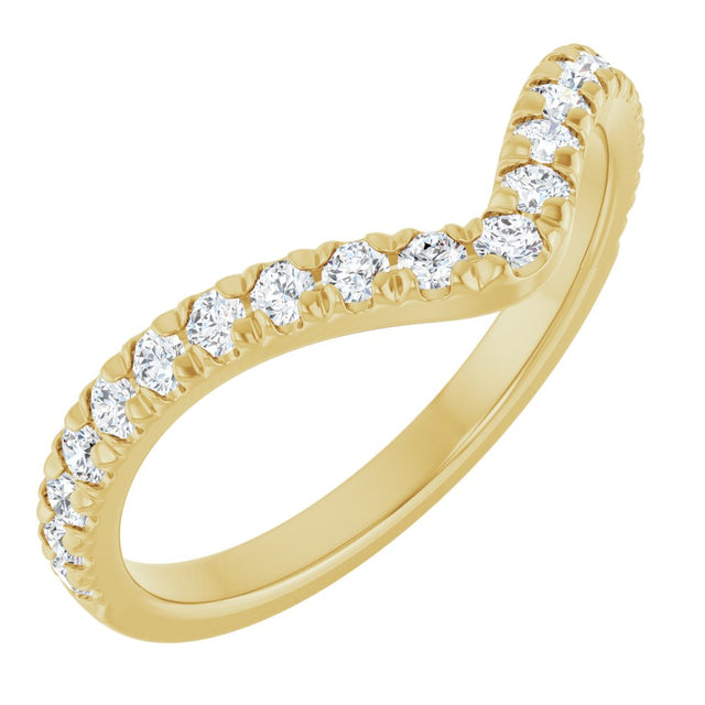 14K Yellow 1/3 CTW Natural Diamond Contour French-Set Band
