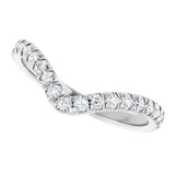 14K White Gold 1/3 CTW Lab-Grown Diamond French-Set Contour Band