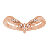 14K Rose .03 CTW Natural Diamond Floral-Inspired Contour Band