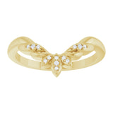 14K Yellow .03 CTW Natural Diamond Floral-Inspired Contour Band