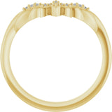 14K Yellow .03 CTW Natural Diamond Floral-Inspired Contour Band