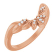 14K Rose .03 CTW Natural Diamond Floral-Inspired Contour Band