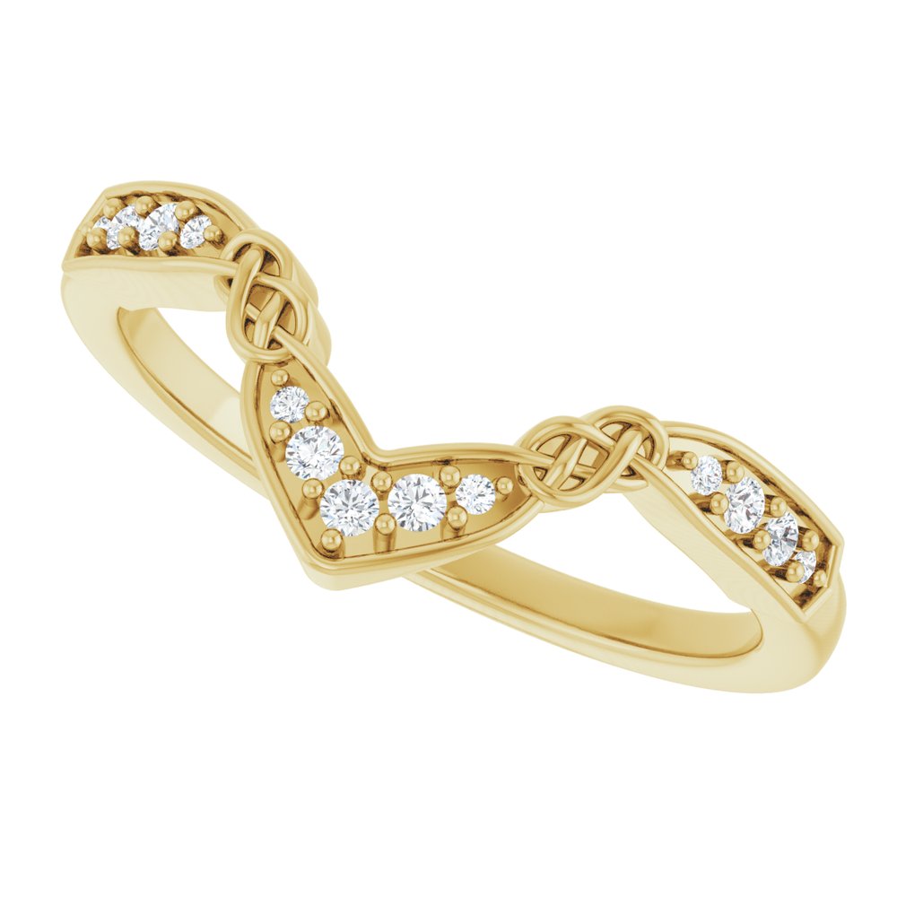 14K Yellow Gold .08 CTW Natural Diamond Celtic-Inspired Contour Band