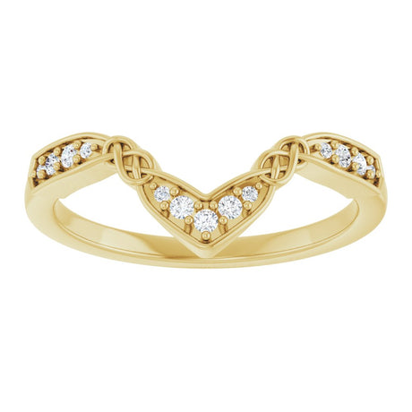 14K Yellow .08 CTW Natural Diamond Celtic-Inspired Contour Band