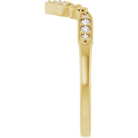 14K Yellow Gold .08 CTW Natural Diamond Celtic-Inspired Contour Band