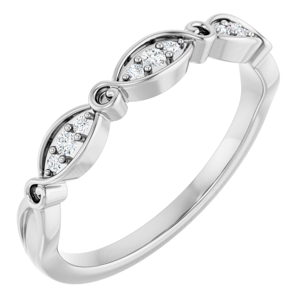 14K White Gold .06 CTW Natural Diamond Anniversary Band