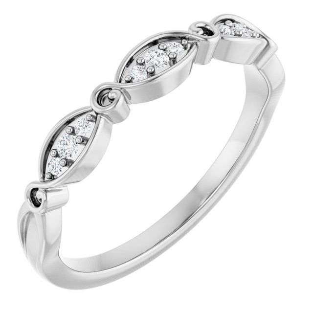 14K White Gold .06 CTW Natural Diamond Anniversary Band