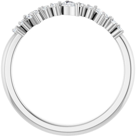 14K White Gold 1/4 CTW Natural Diamond Asymmetrical Anniversary Band