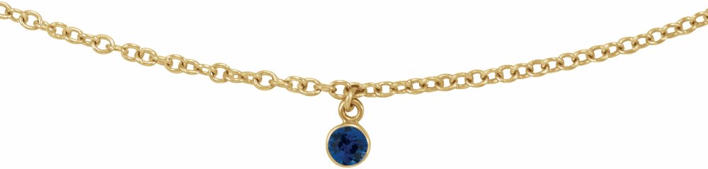 14K Yellow Natural Blue Sapphire 16" Necklace