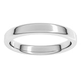 14K White 3 mm Round-Edge Comfort-Fit Flat Band Size 7