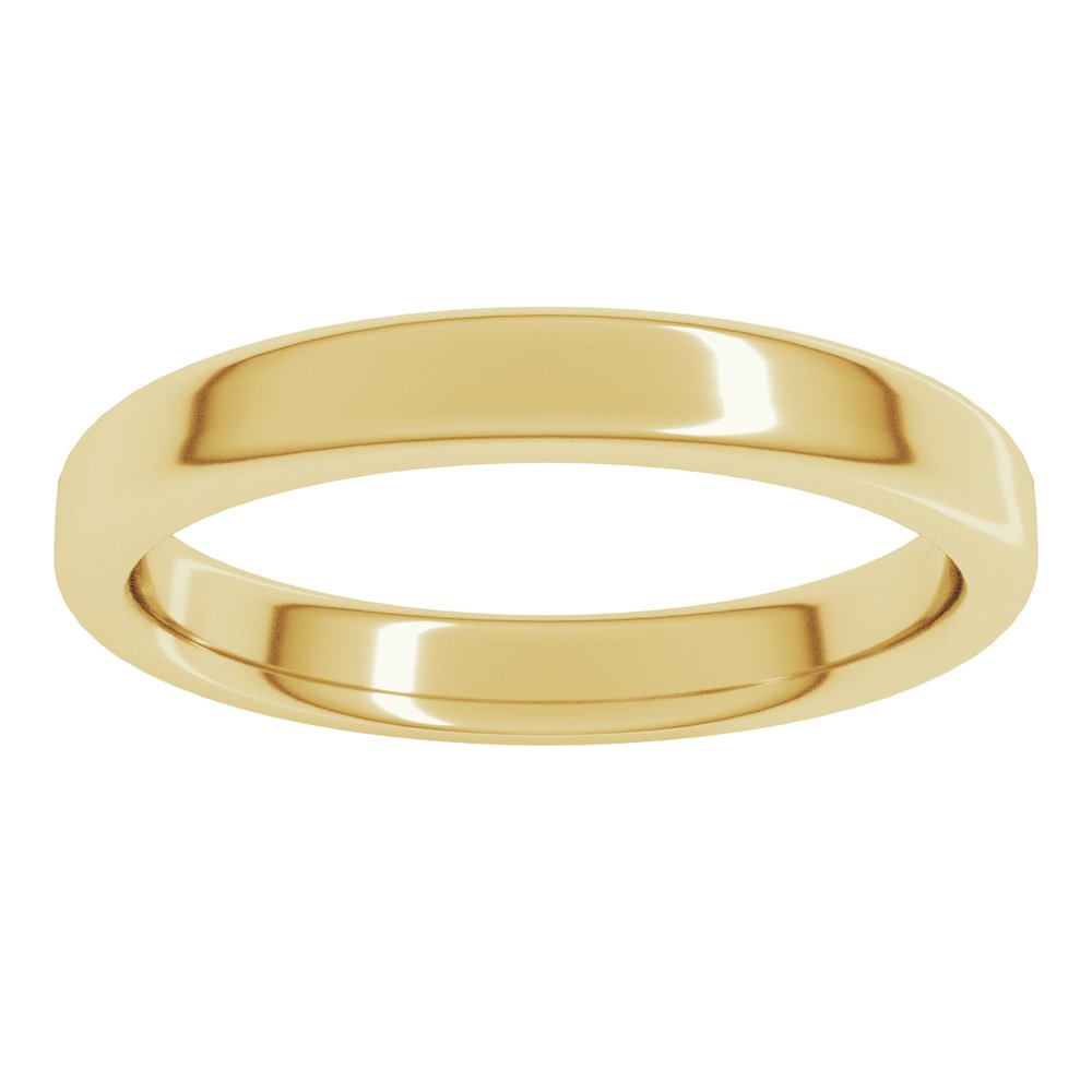 18K Yellow Gold 3 mm Round-Edge Comfort-Fit Flat Band Size 6