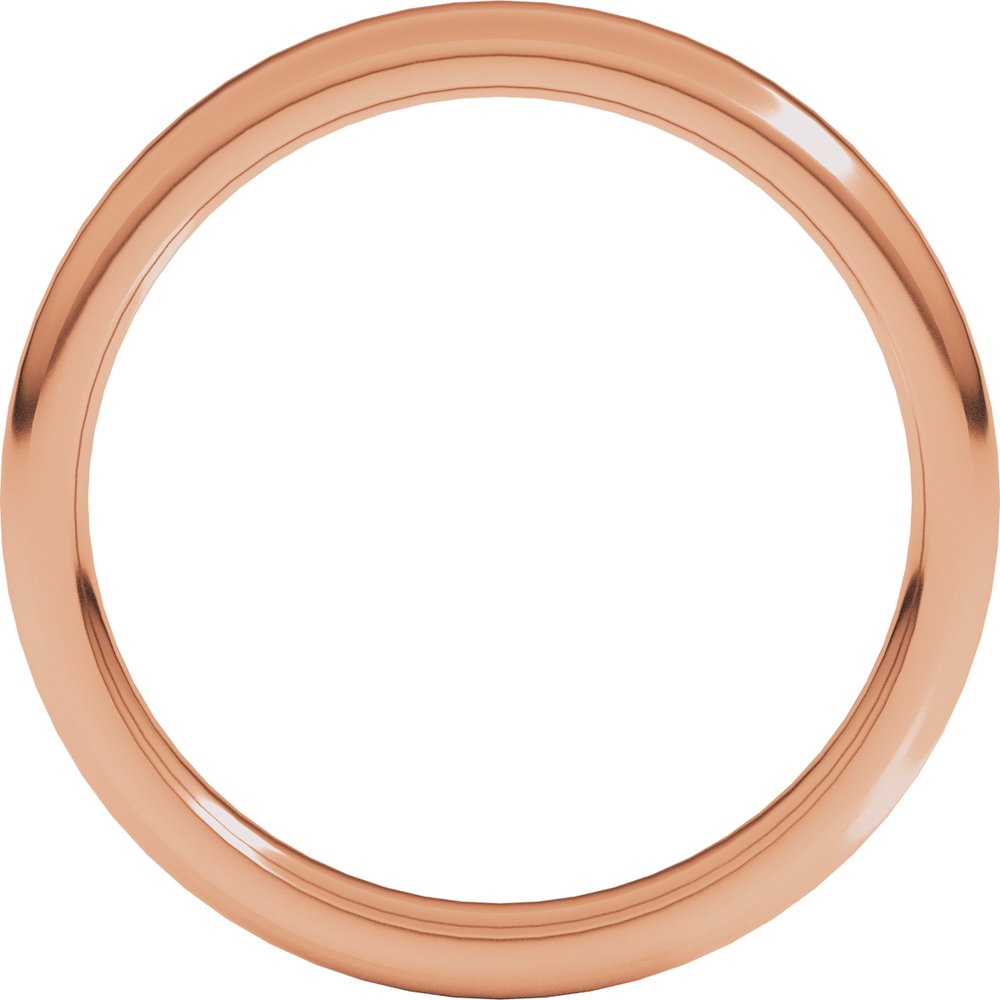 10K Rose 3 mm Round-Edge Comfort-Fit Flat Band Size 5