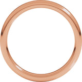 10K Rose 3 mm Round-Edge Comfort-Fit Flat Band Size 5