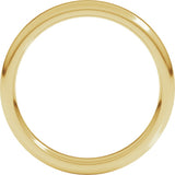 14K Yellow Gold 3 mm Round-Edge Comfort-Fit Flat Band Size 5
