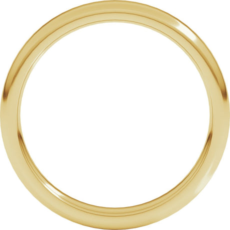14K Yellow Gold 3 mm Round-Edge Comfort-Fit Flat Band Size 5