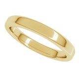 14K Yellow 3 mm Round-Edge Comfort-Fit Flat Band