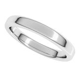 14K White Gold 3 mm Round-Edge Comfort-Fit Flat Band Size 6.5