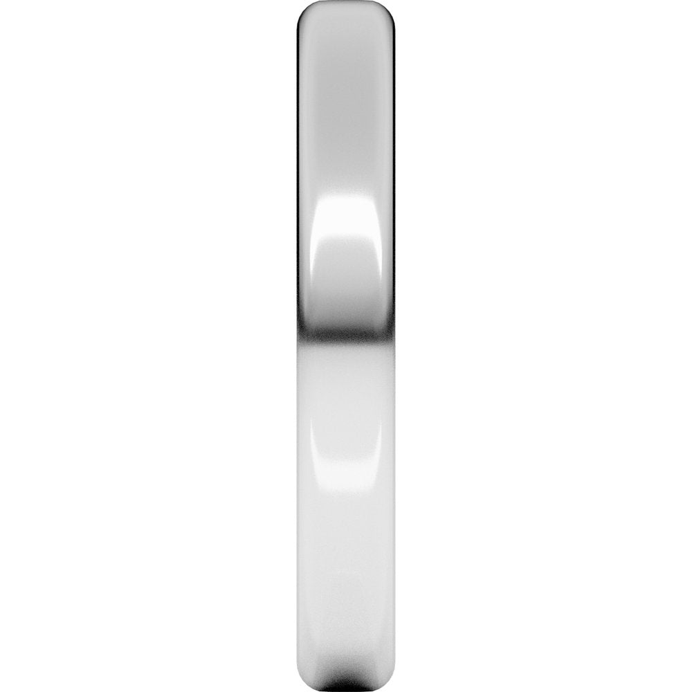 14K White Gold 3 mm Round-Edge Comfort-Fit Flat Band Size 6.5