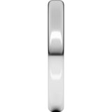 14K White Gold 3 mm Round-Edge Comfort-Fit Flat Band Size 6.5